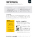 FIR 21030 Masonry Product Care Information Sheet